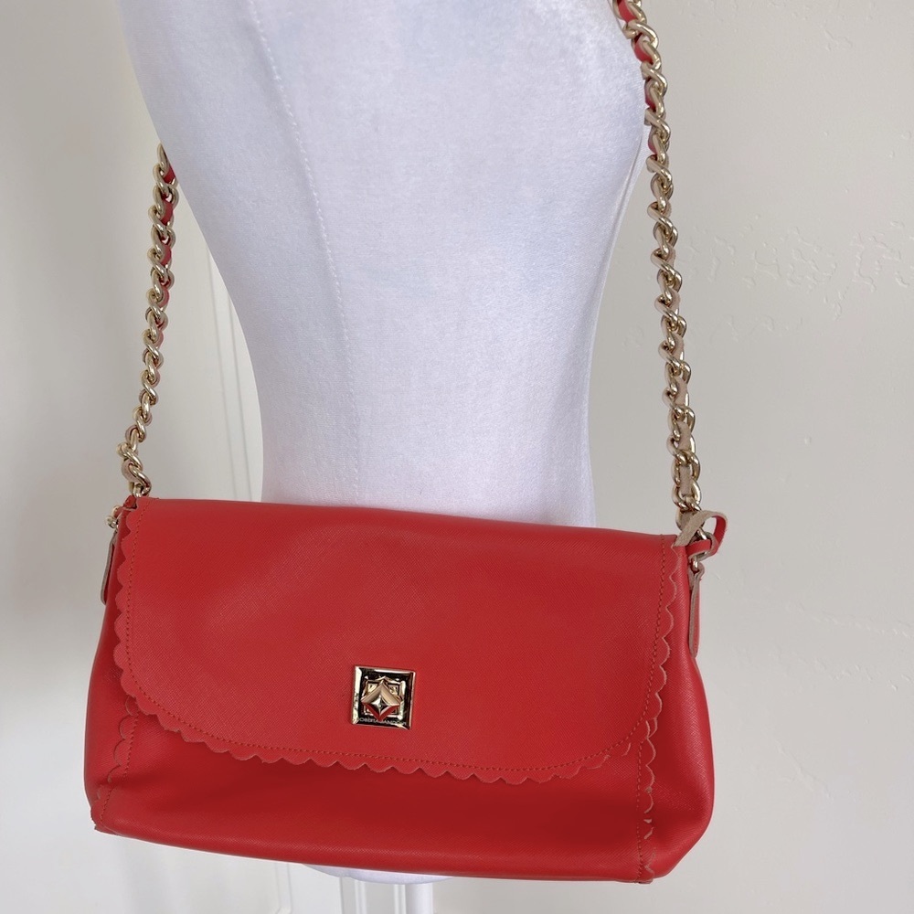 Roberta Gandolfi Orange Leather Crossbody Women’s Handbag Purse ITALY